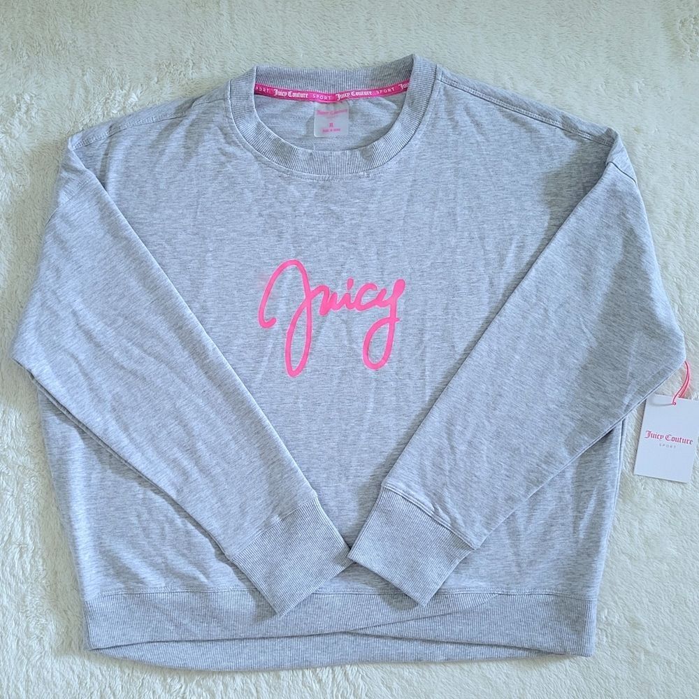 Juicy🍊 Couture Sport⛹️‍♂️ Light Heather‎ Grey🩶 Sweatshirt With Thumb👍 Holes